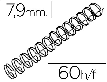 CJ100 espirales GBC wire negros 7,9 mm. paso 3:1